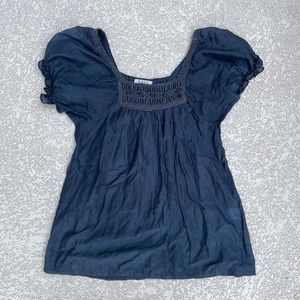 Flowy Saga Top in Black with Beading